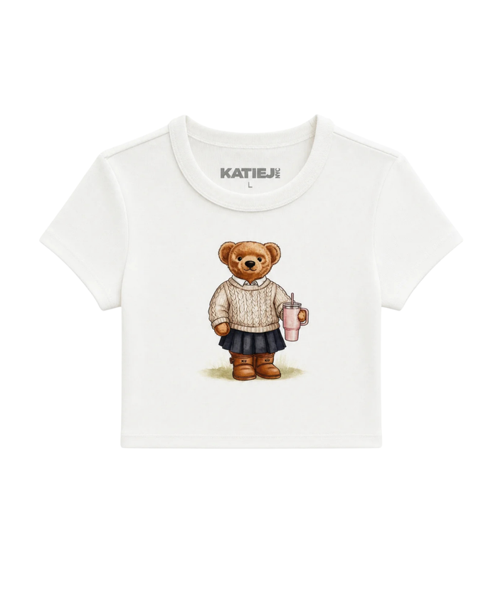 Katie J NYC Girls Bear Baby Tee Girls Casual Tops Katie J NYC