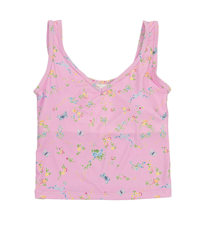 Katie J NYC Girls Butterfly Carnations Kelsey Tank Distressed/seasonal girls Katie J NYC Floral Y/S (7/8)