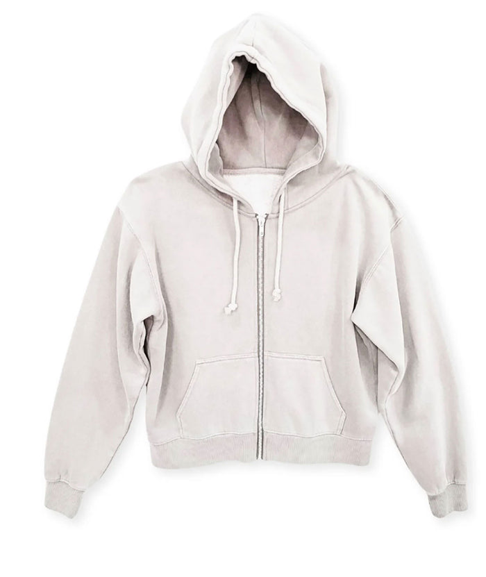 Katie J NYC Girls Cody Zip Hoodie 2 Distressed/seasonal girls Katie J NYC Ecru Y/S (7/8)