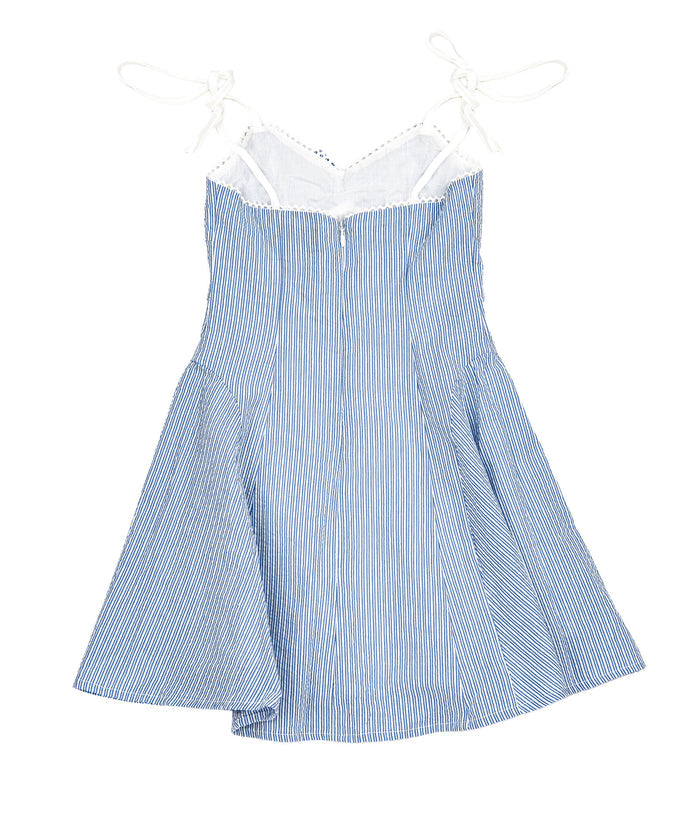 Katie J NYC Girls Daria Baby Blue Seersucker Dress Distressed/seasonal girls Katie J NYC
