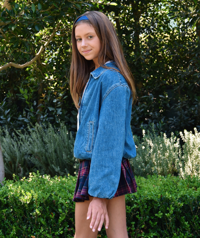 Katie J NYC Girls Dumbo Denim Bubble Jacket Girls Casual Tops Katie J NYC