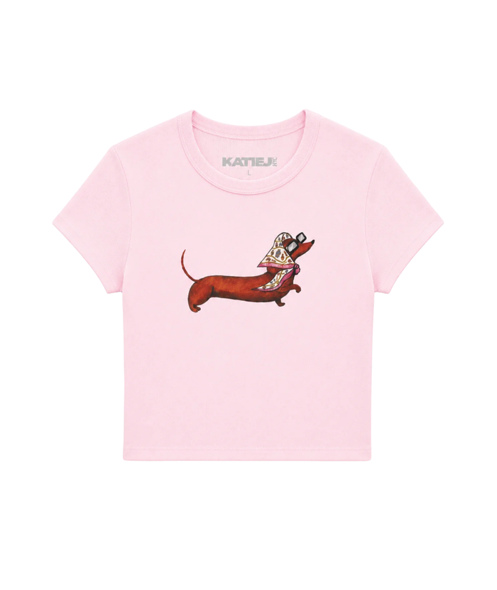 Katie J NYC Girls Fancy Dog Baby Tee Girls Casual Tops Katie J NYC