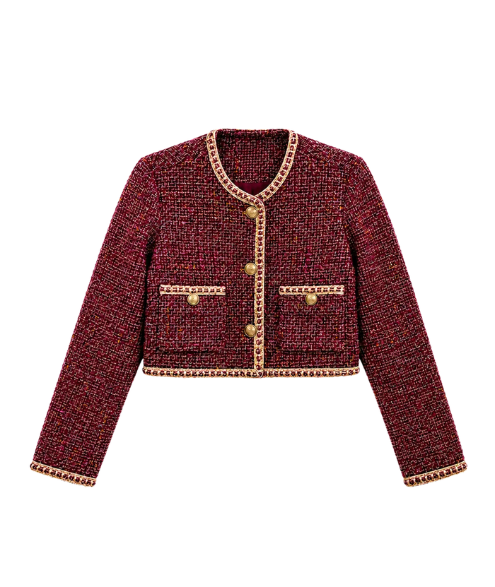 Katie J NYC Girls Hattie Jacket Boucle Girls Casual Tops Katie J NYC Hot Pink Y/S (7/8)