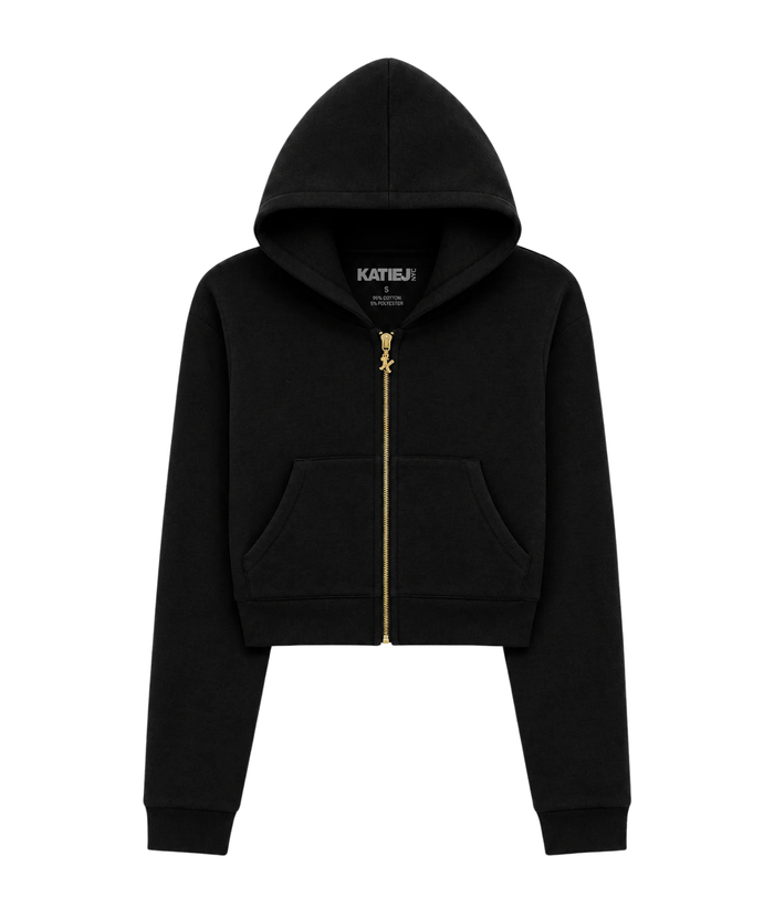 Katie J NYC Girls Jade Zip Hoodie Girls Casual Tops Katie J NYC Black Y/S (7/8)