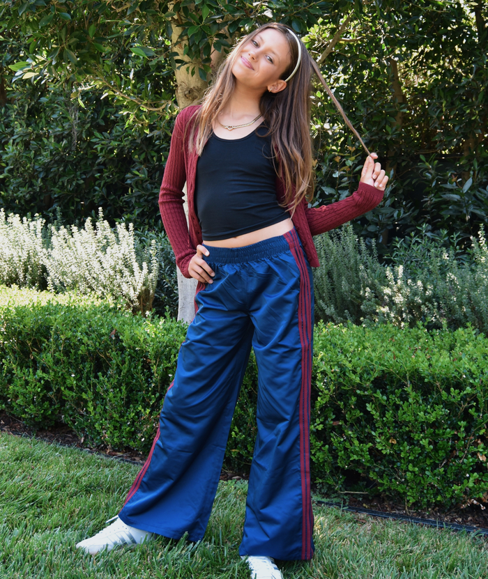 Katie J NYC Girls Jordyn Pants Evening Blue/Burgundy Girls Casual Bottoms Katie J NYC
