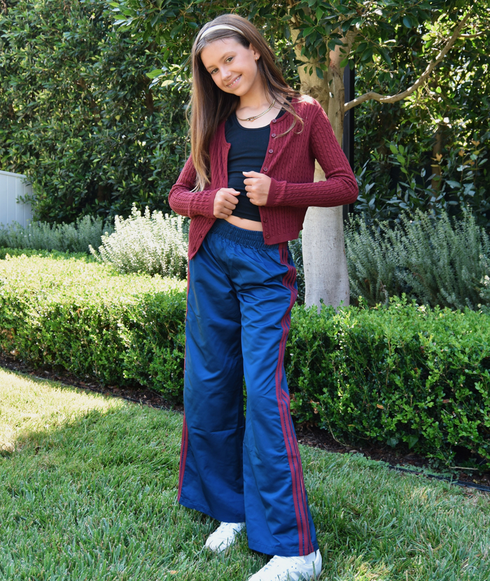 Katie J NYC Girls Jordyn Pants Evening Blue/Burgundy Girls Casual Bottoms Katie J NYC