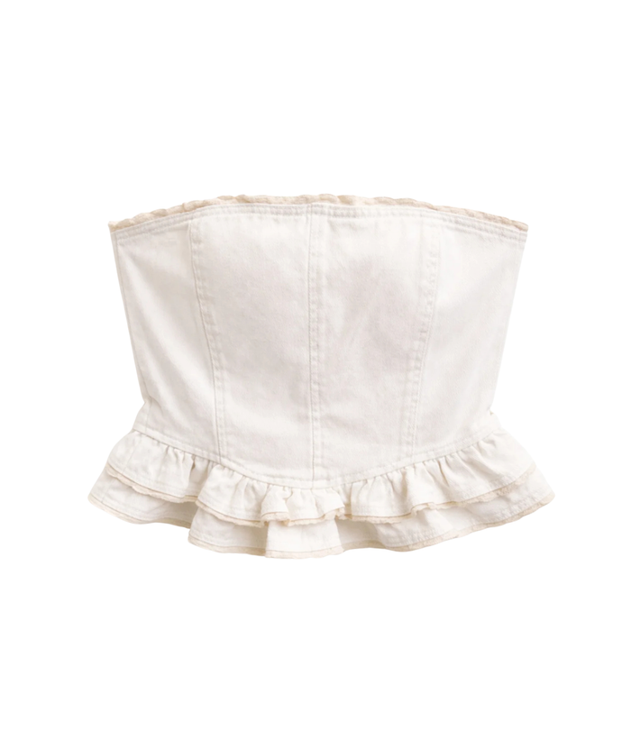 Katie J NYC Girls Kauai Lace Trim Bustier Girls Casual Tops Katie J NYC Denim Y/S (7/8)