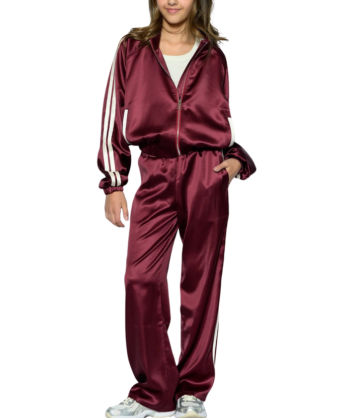 Katie J NYC Girls Leni Satin Track Jacket Girls Casual Tops Katie J NYC