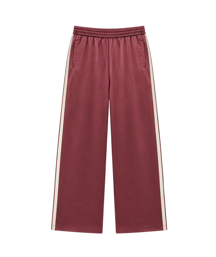 Katie J NYC Girls Leni Satin Track Pant Girls Casual Bottoms Katie J NYC Burgundy Y/S (7/8)