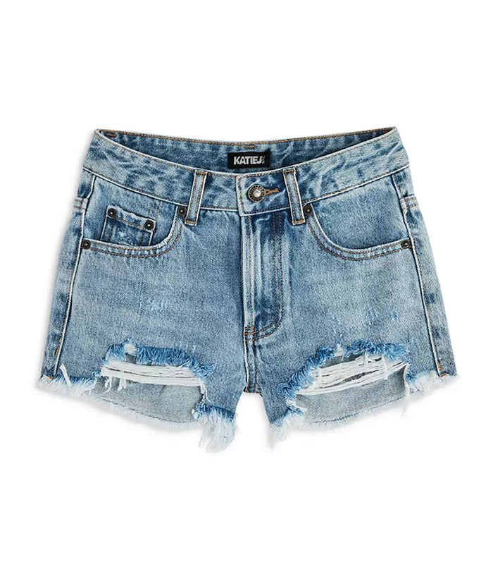Katie J NYC Girls Malibu Light Wash Jean Shorts Girls Denim Katie J NYC Denim Y/S (7/8)