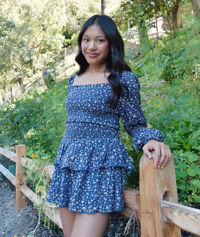 Katie J NYC Girls Midnight Ditsy Long Sleeve Lainey Dress Distressed/seasonal girls Katie J NYC