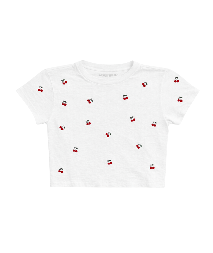 Katie J NYC Girls Mini Cherries Fearless Tee Girls Casual Tops Katie J NYC