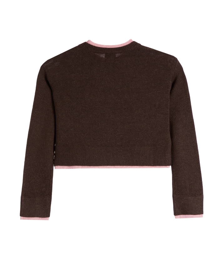 Katie J NYC Girls Nova Sweater Espresso/Pink Girls Casual Tops Katie J NYC