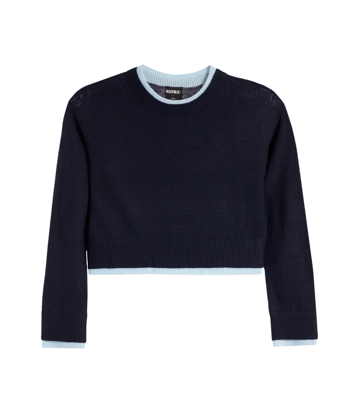 Katie J NYC Girls Nova Sweater Evening Blue/Baby Blue Girls Casual Tops Katie J NYC