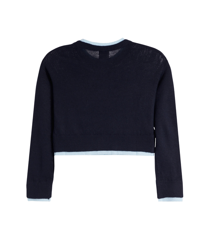 Katie J NYC Girls Nova Sweater Evening Blue/Baby Blue Girls Casual Tops Katie J NYC
