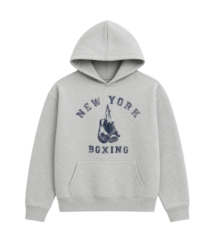 Katie J NYC Girls NY Boxing Hoodie Girls Casual Tops Katie J NYC Grey Y/S (7/8)