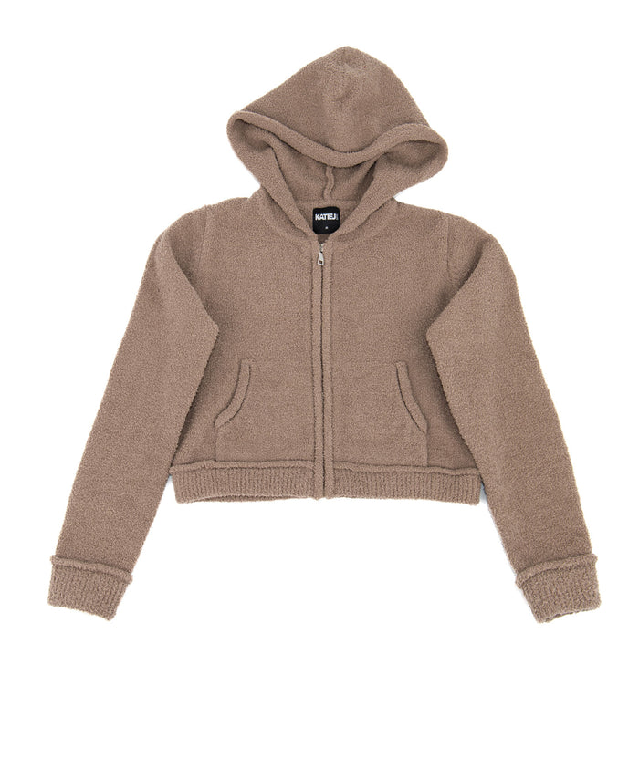 Katie J NYC Girls Parker Zip Hoodie Distressed/seasonal girls Katie J NYC Mushroom Y/S (7/8)