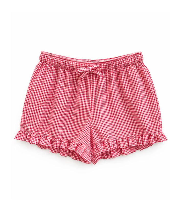 Katie J NYC Girls Red Gingham Annabelle Ruffle Shorts Distressed/seasonal girls Katie J NYC