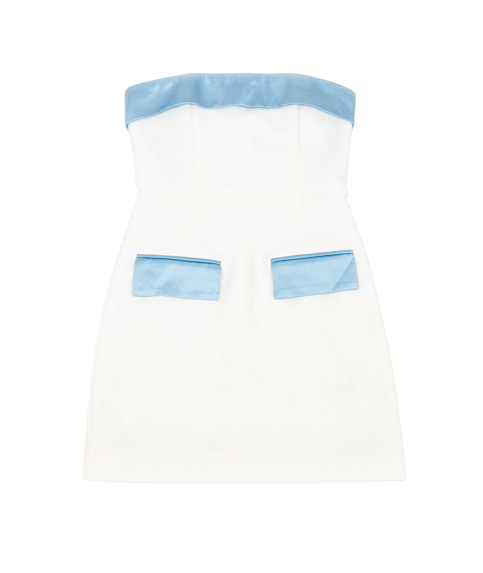 Katie J NYC Girls White/Baby Blue Ember Dress Distressed/seasonal girls Katie J NYC