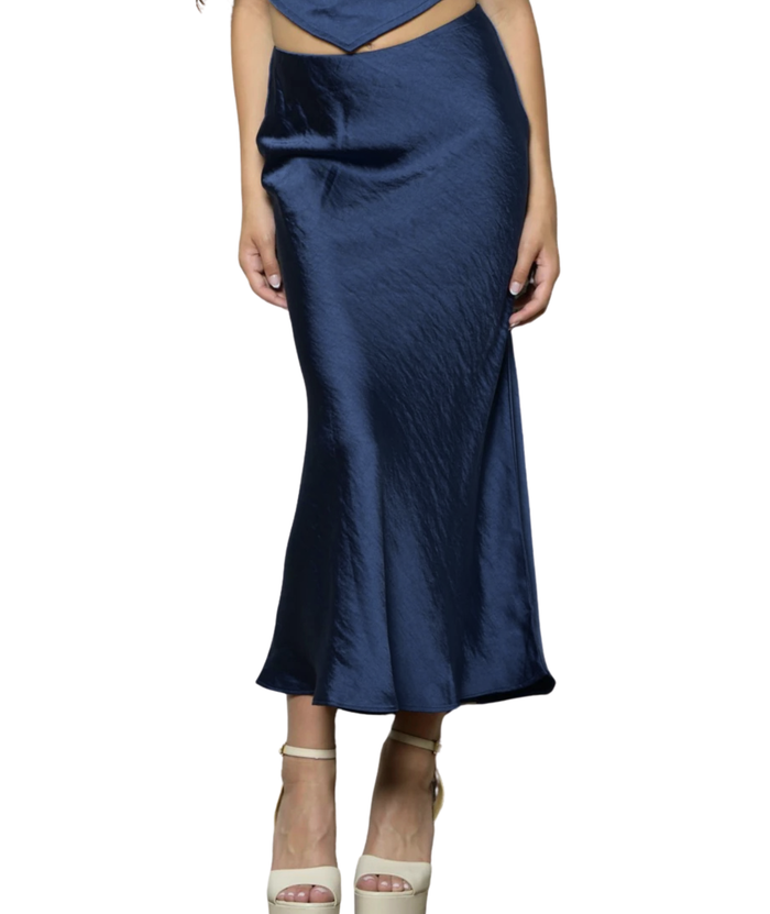 Katie J NYC Juniors Anastasia Satin Maxi Skirt Womens Casual Dresses Katie J NYC