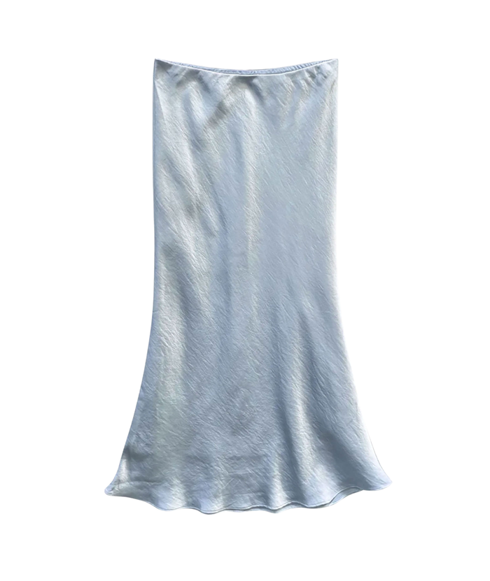 Katie J NYC Juniors Anastasia Satin Maxi Skirt Womens Casual Dresses Katie J NYC Baby Blue Juniors/Women XS
