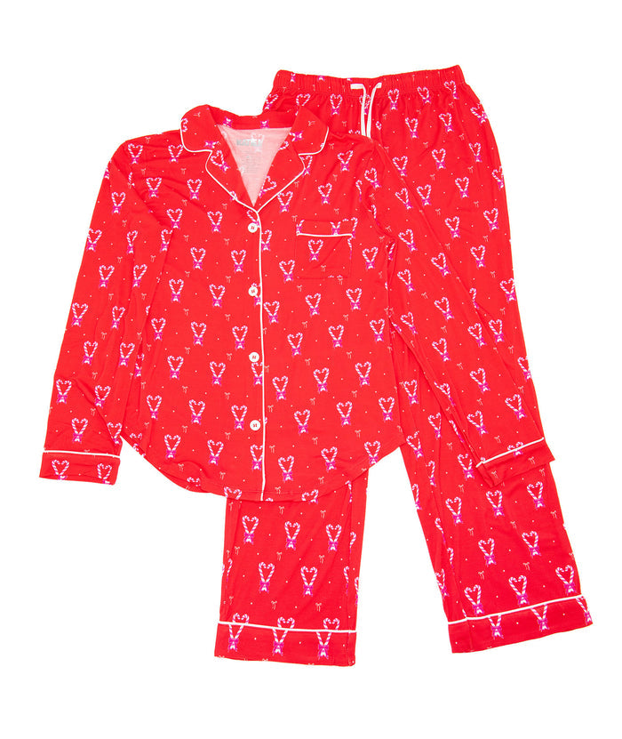 Katie J NYC Juniors Christmas 25 Maia Pants PJ Set Distressed/seasonal womens Katie J NYC