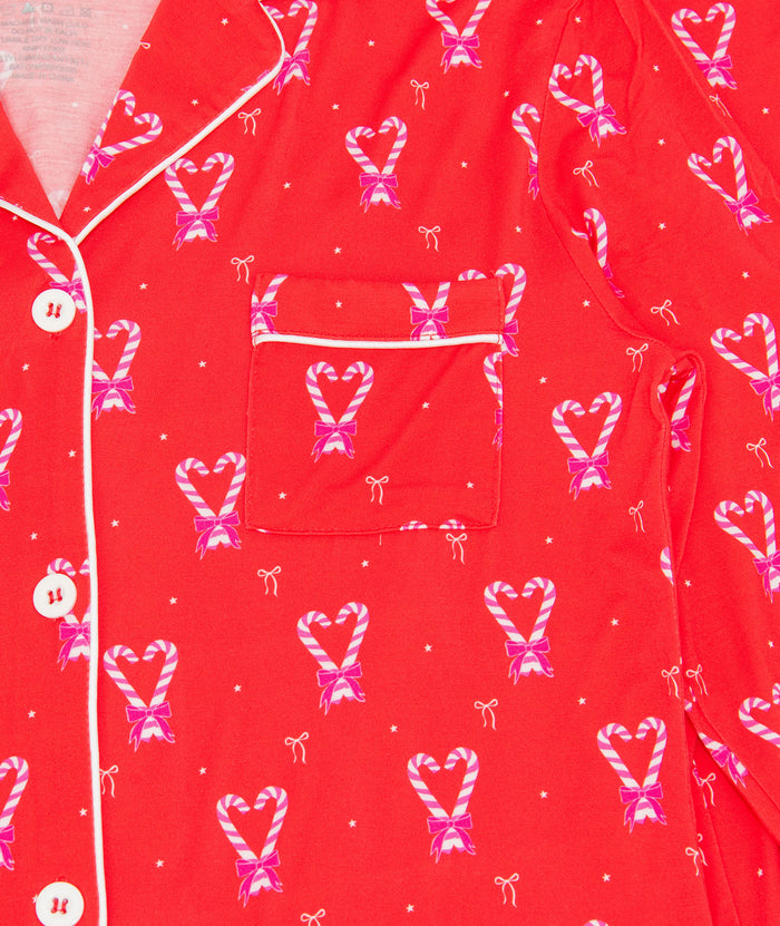 Katie J NYC Juniors Christmas 25 Maia Pants PJ Set Distressed/seasonal womens Katie J NYC