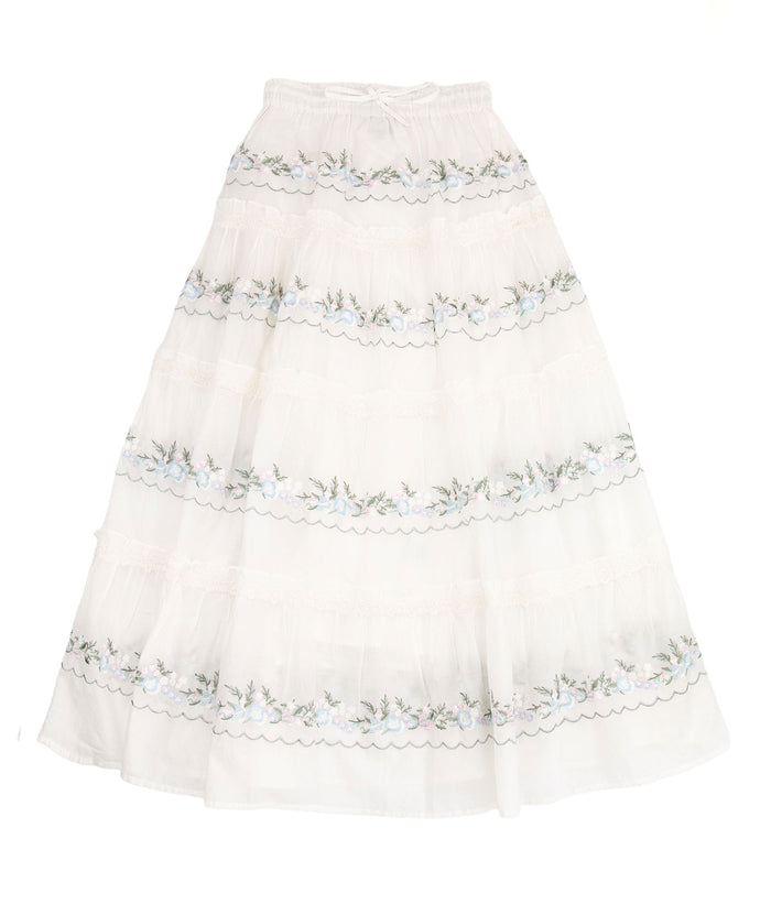 Katie J NYC Juniors Cream/Silver Lurex Allegra Maxi Skirt Distressed/seasonal girls Katie J NYC