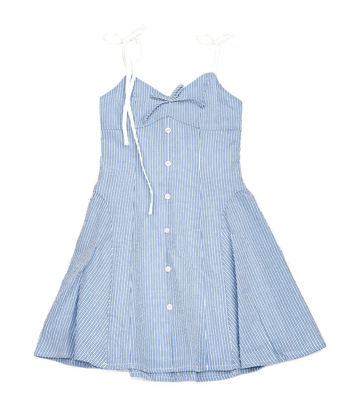 Katie J NYC Juniors Daria Baby Blue Seersucker Dress Womens Casual Dresses Katie J NYC Baby Blue Juniors/Women XS