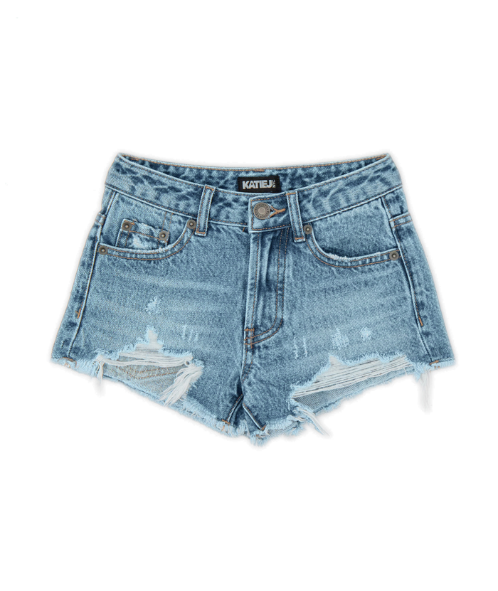 Katie J NYC Juniors Malibu Light Wash Jean Shorts Womens Denim Katie J NYC Denim Juniors/Women XS