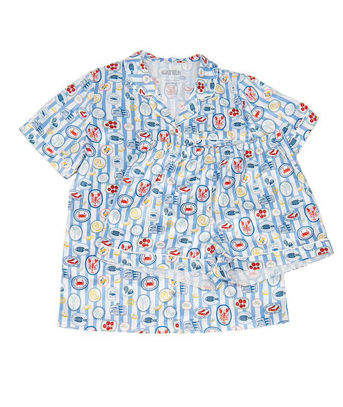 Katie J NYC Juniors Mediterranean Summer Olivia Shorts PJ Set Distressed/seasonal accessories Katie J NYC