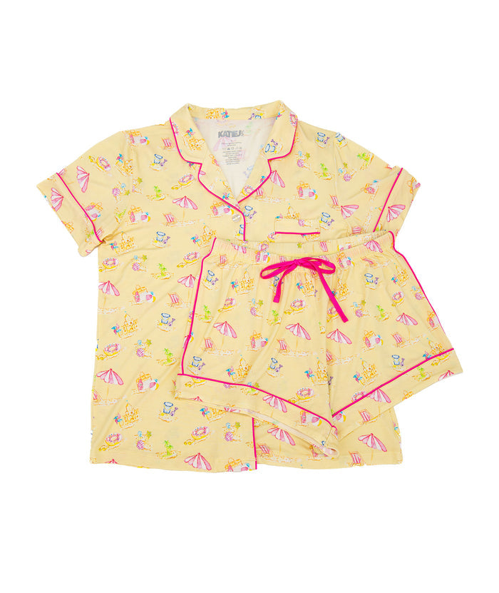 Katie J NYC Juniors Sandy Shores Lynn Shorts PJ Set Distressed/seasonal accessories Katie J NYC Multi Juniors/Women XXS