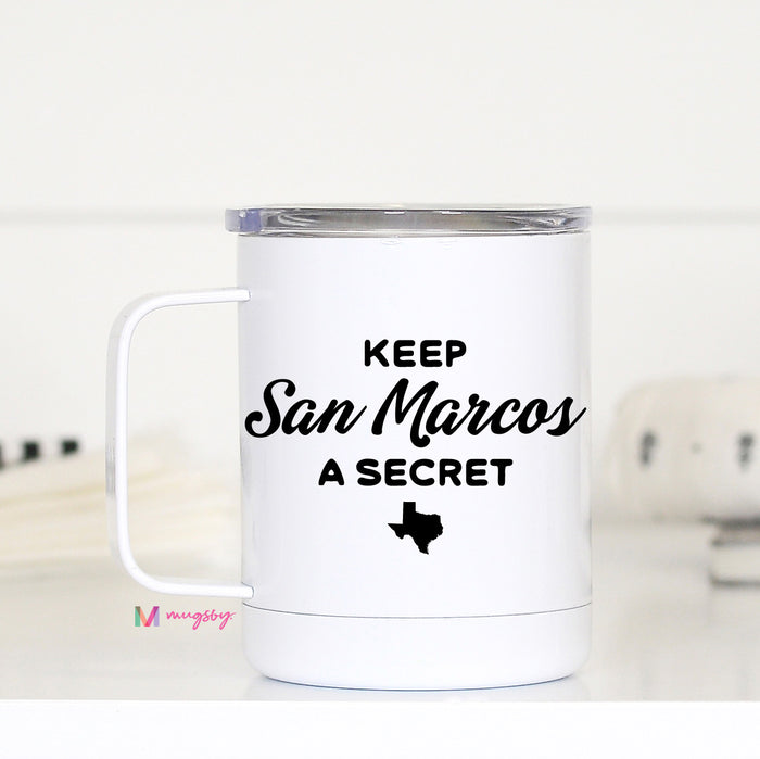 Keep Your Town a Secret Personalized Travel Cup