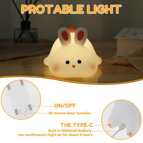 Kids Cute Touch Bunny Night Light