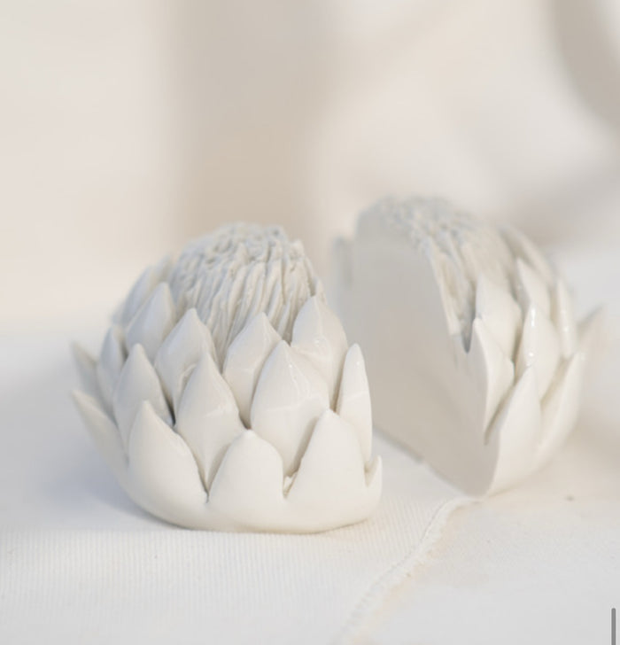 King Protea Ceramic Bookends