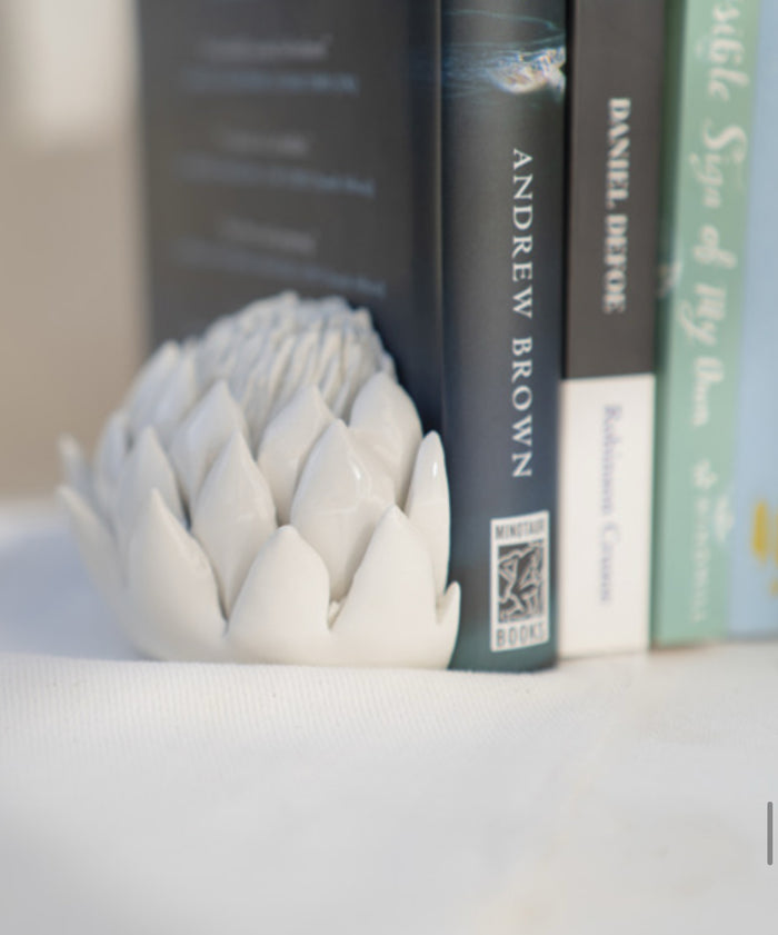 King Protea Ceramic Bookends