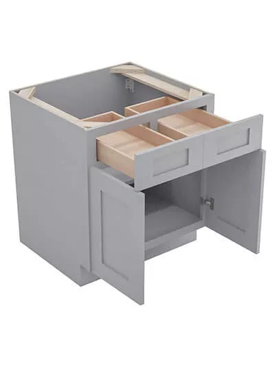 Kitchen Base , 30" , Shaker , Wood Grey