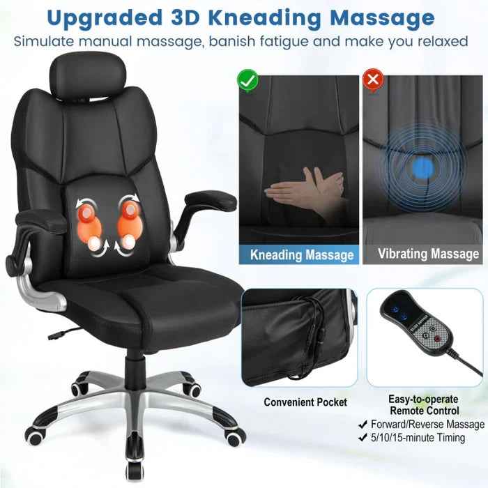 Kneading Massage Office Chair With Adjustable Headrest