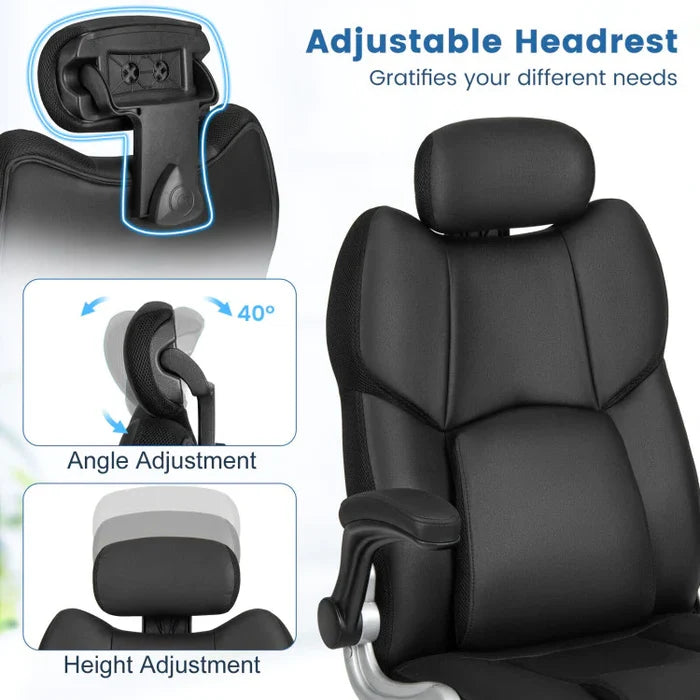 Kneading Massage Office Chair With Adjustable Headrest