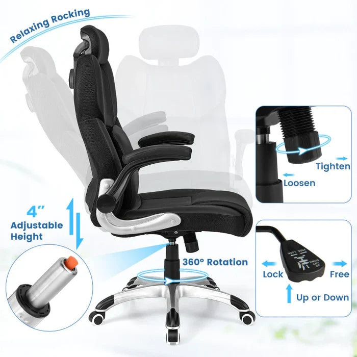 Kneading Massage Office Chair With Adjustable Headrest