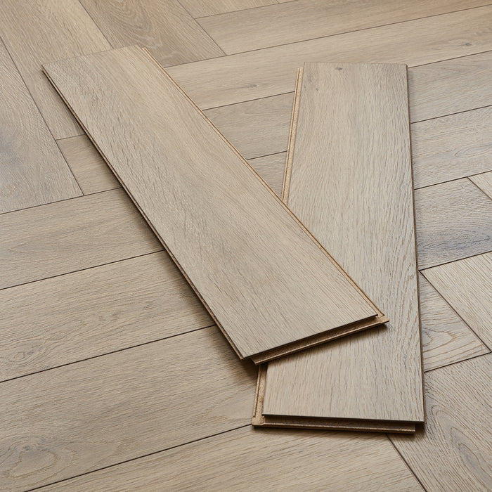 Kronotex Grasmere Herringbone 8mm Laminate Flooring - Natural Home Oak