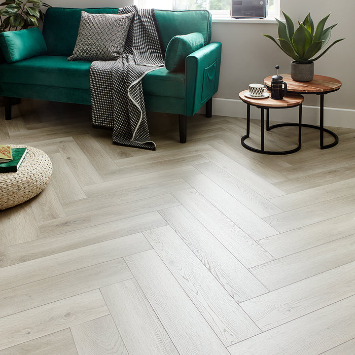 Kronotex Grasmere Herringbone 8mm Laminate Flooring - Orchard Oak