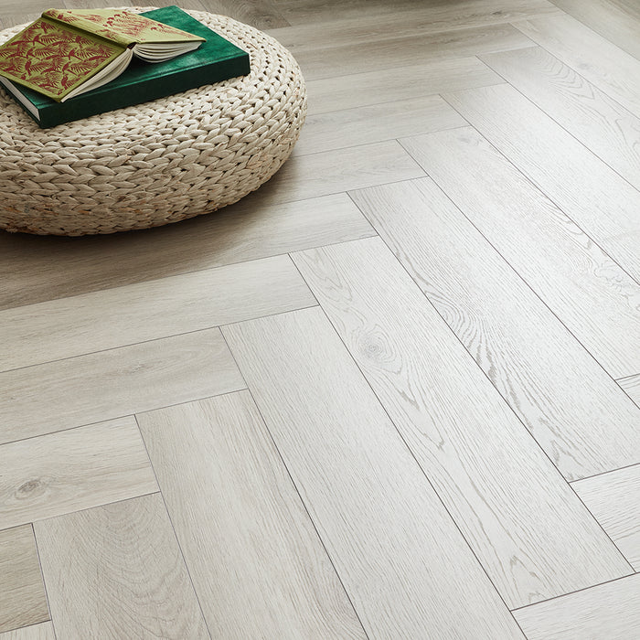 Kronotex Grasmere Herringbone 8mm Laminate Flooring - Orchard Oak