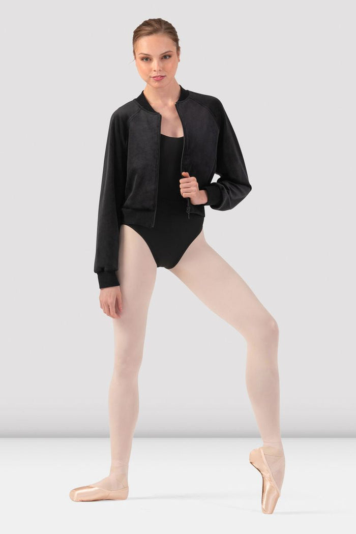 Ladies Amanda Velvet Bomber Jacket