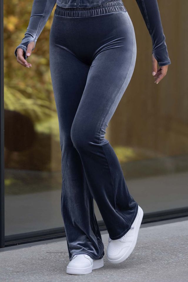 Ladies Apex Velvet Flared Legging