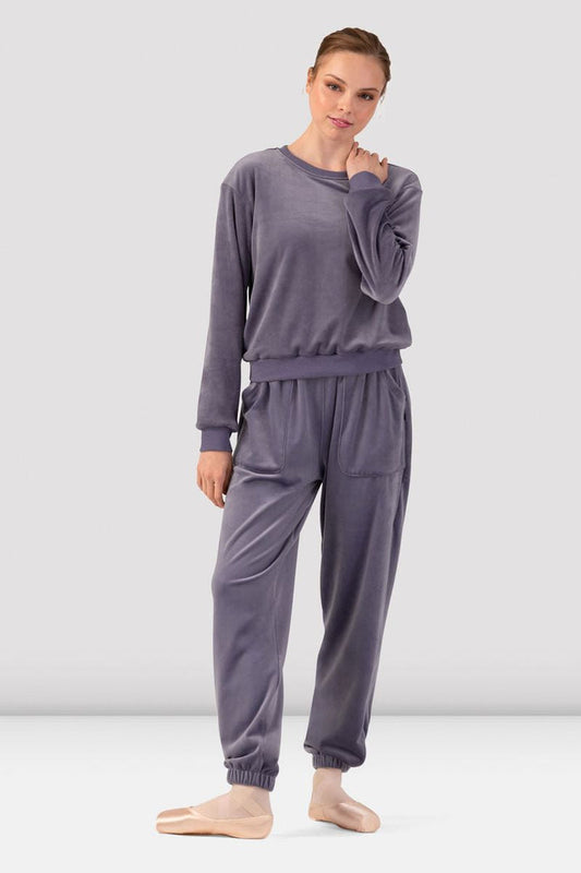 Ladies Caroline Velvet Crew Neck Jumper
