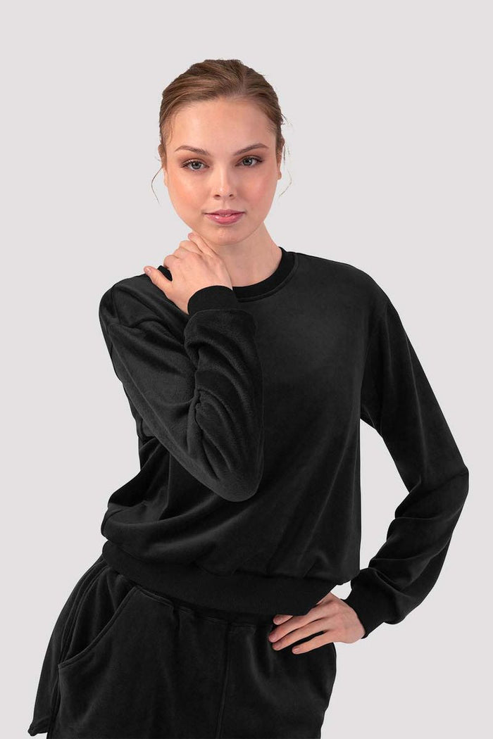 Ladies Caroline Velvet Crew Neck Jumper