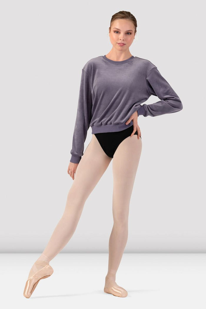 Ladies Caroline Velvet Crew Neck Jumper