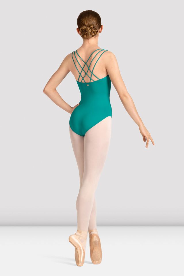 Ladies Mirella Celeste Cross Back Printed Leotard