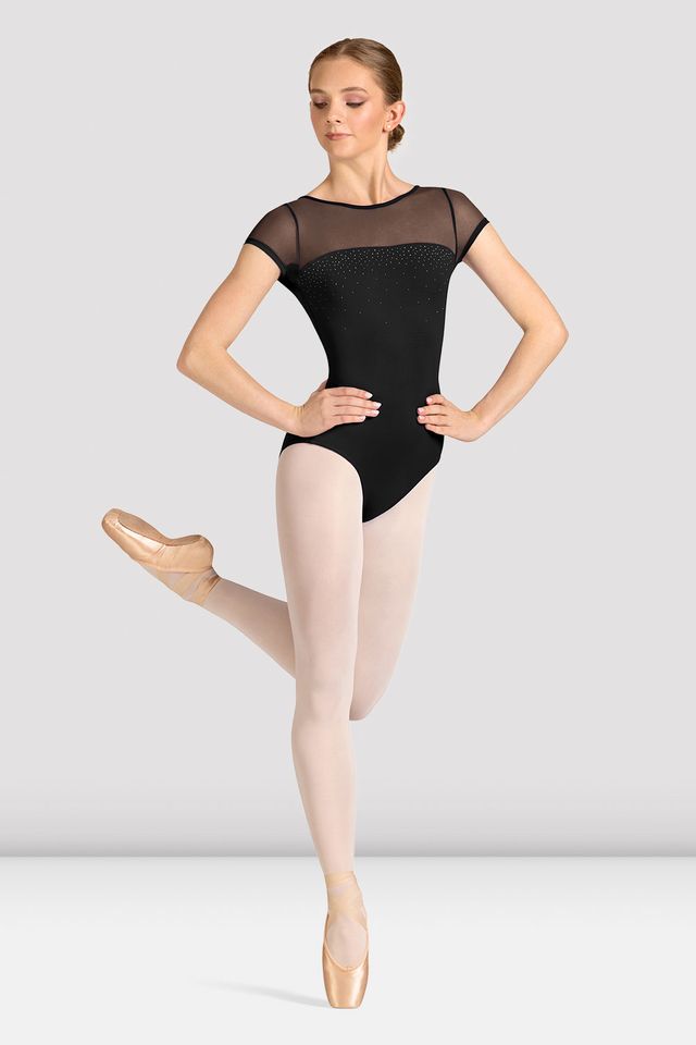 Ladies Mirella Celeste Short Sleeve Printed Leotard
